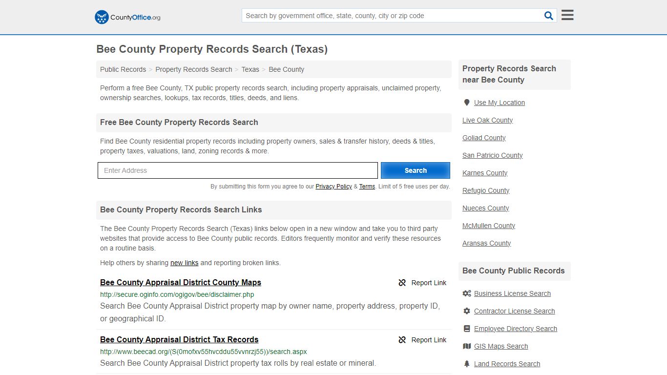 Bee County Property Records Search (Texas) - County Office